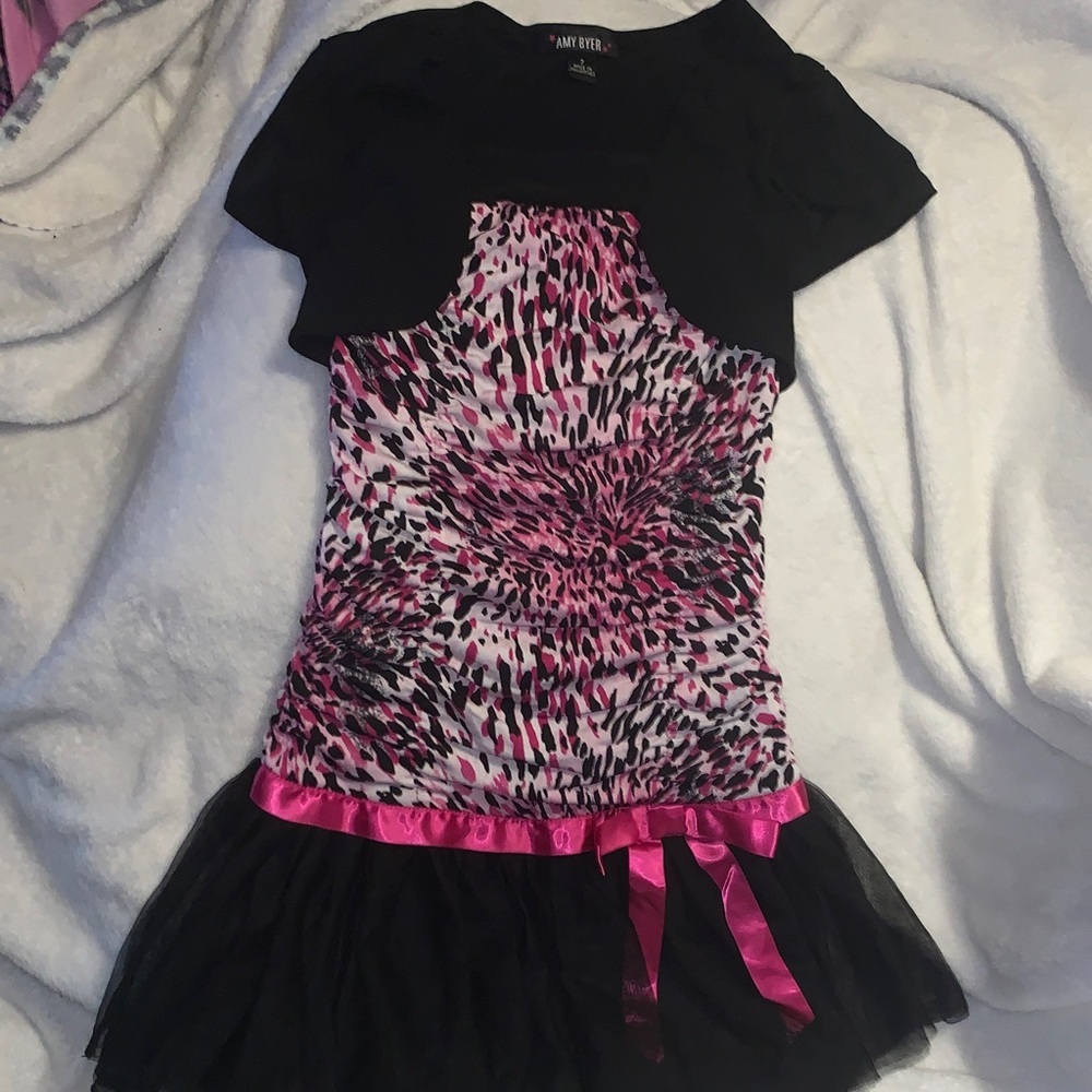 Amy Byer Black and Pink Kids Dress